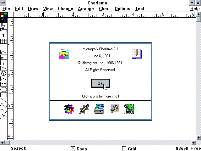 Micrografx Charisma 2.1 - About